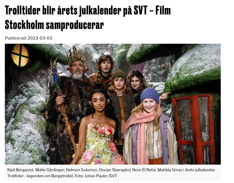 trolltider julkalender 2023 skådespelare